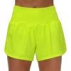 imageTHE GYM PEOPLE Womens High Waisted Running Shorts Quick Dry Athletic Workout Shorts with Mesh Liner Zipper PocketsLight Yellow