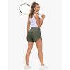 imageTHE GYM PEOPLE Womens High Waisted Running Shorts Quick Dry Athletic Workout Shorts with Mesh Liner Zipper PocketsOlive Green