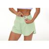 imageTHE GYM PEOPLE Womens High Waisted Running Shorts Quick Dry Athletic Workout Shorts with Mesh Liner Zipper PocketsPale Green