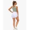 imageTHE GYM PEOPLE Womens High Waisted Running Shorts Quick Dry Athletic Workout Shorts with Mesh Liner Zipper PocketsWhite