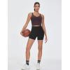 imageTHE GYM PEOPLE Womens High Waisted Workout Shorts Stretchy Breathable Dolphin Split Running Yoga Lounge ShortsBlack