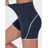 imageTHE GYM PEOPLE Womens High Waisted Workout Shorts Stretchy Breathable Dolphin Split Running Yoga Lounge ShortsNavy Blue