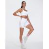 imageTHE GYM PEOPLE Womens High Waisted Workout Shorts Stretchy Breathable Dolphin Split Running Yoga Lounge ShortsWhite