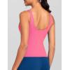 imageTHE GYM PEOPLE Womens Longline Sports Bra Wirefree Padded Workout Yoga Tank TopBright Pink
