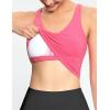 imageTHE GYM PEOPLE Womens Longline Sports Bra Wirefree Padded Workout Yoga Tank TopBright Pink