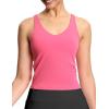 imageTHE GYM PEOPLE Womens Longline Sports Bra Wirefree Padded Workout Yoga Tank TopBright Pink