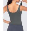 imageTHE GYM PEOPLE Womens Longline Sports Bra Wirefree Padded Workout Yoga Tank TopDark Grey