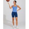imageTHE GYM PEOPLE Womens Longline Sports Bra Wirefree Padded Workout Yoga Tank TopSea Blue