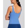 imageTHE GYM PEOPLE Womens Longline Sports Bra Wirefree Padded Workout Yoga Tank TopSea Blue