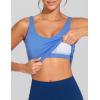 imageTHE GYM PEOPLE Womens Longline Sports Bra Wirefree Padded Workout Yoga Tank TopSea Blue