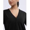 imageTHE GYM PEOPLE Womens Loose Fit Workout TShirts V Neck Short Sleeve Running Yoga Lounge Tee TopsBlack