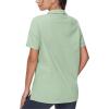 imageTHE GYM PEOPLE Womens Loose fit Workout Polo Shirts Back Short Sleeve V Neck Tees Tops with Side SlitsLight Green