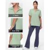 imageTHE GYM PEOPLE Womens Loose fit Workout Polo Shirts Back Short Sleeve V Neck Tees Tops with Side SlitsLight Green
