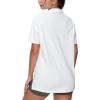 imageTHE GYM PEOPLE Womens Loose fit Workout Polo Shirts Back Short Sleeve V Neck Tees Tops with Side SlitsWhite