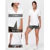 imageTHE GYM PEOPLE Womens Loose fit Workout Polo Shirts Back Short Sleeve V Neck Tees Tops with Side SlitsWhite