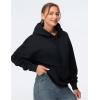 imageTHE GYM PEOPLE Womens Oversized Hoodie Lightweight Soft Drawstring Pullover Sweatshirt with PocketsBlack