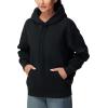 imageTHE GYM PEOPLE Womens Oversized Hoodie Lightweight Soft Drawstring Pullover Sweatshirt with PocketsBlack