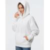 imageTHE GYM PEOPLE Womens Oversized Hoodie Lightweight Soft Drawstring Pullover Sweatshirt with PocketsWhite