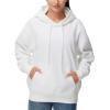 imageTHE GYM PEOPLE Womens Oversized Hoodie Lightweight Soft Drawstring Pullover Sweatshirt with PocketsWhite
