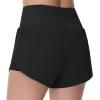 imageTHE GYM PEOPLE Womens Quick Dry Running Shorts Mesh Liner High Waisted Tennis Workout Shorts Zipper PocketsBlack