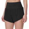 imageTHE GYM PEOPLE Womens Quick Dry Running Shorts Mesh Liner High Waisted Tennis Workout Shorts Zipper PocketsBlack