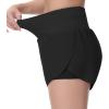 imageTHE GYM PEOPLE Womens Quick Dry Running Shorts Mesh Liner High Waisted Tennis Workout Shorts Zipper PocketsBlack