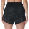 imageTHE GYM PEOPLE Womens Quick Dry Running Shorts Mesh Liner High Waisted Tennis Workout Shorts Zipper PocketsCamo Black