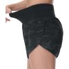 imageTHE GYM PEOPLE Womens Quick Dry Running Shorts Mesh Liner High Waisted Tennis Workout Shorts Zipper PocketsCamo Black
