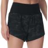 imageTHE GYM PEOPLE Womens Quick Dry Running Shorts Mesh Liner High Waisted Tennis Workout Shorts Zipper PocketsCamo Black