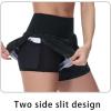 imageTHE GYM PEOPLE Womens Quick Dry Running Shorts Mesh Liner High Waisted Tennis Workout Shorts Zipper PocketsCamo Black
