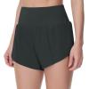 imageTHE GYM PEOPLE Womens Quick Dry Running Shorts Mesh Liner High Waisted Tennis Workout Shorts Zipper PocketsDark Grey