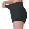 imageTHE GYM PEOPLE Womens Quick Dry Running Shorts Mesh Liner High Waisted Tennis Workout Shorts Zipper PocketsDark Grey