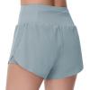 imageTHE GYM PEOPLE Womens Quick Dry Running Shorts Mesh Liner High Waisted Tennis Workout Shorts Zipper PocketsDenim Blue