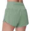 imageTHE GYM PEOPLE Womens Quick Dry Running Shorts Mesh Liner High Waisted Tennis Workout Shorts Zipper PocketsJasmine Green