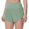 imageTHE GYM PEOPLE Womens Quick Dry Running Shorts Mesh Liner High Waisted Tennis Workout Shorts Zipper PocketsJasmine Green