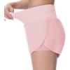 imageTHE GYM PEOPLE Womens Quick Dry Running Shorts Mesh Liner High Waisted Tennis Workout Shorts Zipper PocketsPink