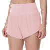 imageTHE GYM PEOPLE Womens Quick Dry Running Shorts Mesh Liner High Waisted Tennis Workout Shorts Zipper PocketsPink