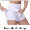 imageTHE GYM PEOPLE Womens Quick Dry Running Shorts Mesh Liner High Waisted Tennis Workout Shorts Zipper PocketsWhite