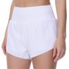 imageTHE GYM PEOPLE Womens Quick Dry Running Shorts Mesh Liner High Waisted Tennis Workout Shorts Zipper PocketsWhite