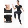 imageTHE GYM PEOPLE Womens Seamless Workout TShirts Short Sleeve Slim Fit Shirts Breathable Running Tee TopsBlack