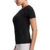 imageTHE GYM PEOPLE Womens Seamless Workout TShirts Short Sleeve Slim Fit Shirts Breathable Running Tee TopsBlack