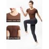 imageTHE GYM PEOPLE Womens Seamless Workout TShirts Short Sleeve Slim Fit Shirts Breathable Running Tee TopsBrown