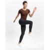 imageTHE GYM PEOPLE Womens Seamless Workout TShirts Short Sleeve Slim Fit Shirts Breathable Running Tee TopsBrown