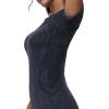 imageTHE GYM PEOPLE Womens Seamless Workout TShirts Short Sleeve Slim Fit Shirts Breathable Running Tee TopsHeather Black