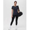 imageTHE GYM PEOPLE Womens Seamless Workout TShirts Short Sleeve Slim Fit Shirts Breathable Running Tee TopsHeather Black