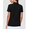 imageTHE GYM PEOPLE Womens Short Sleeve Polo Shirts Zip Up Quick Dry Breathable Collared Golf Workout TopsBlack