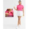 imageTHE GYM PEOPLE Womens Short Sleeve Polo Shirts Zip Up Quick Dry Breathable Collared Golf Workout TopsBright Pink