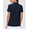 imageTHE GYM PEOPLE Womens Short Sleeve Polo Shirts Zip Up Quick Dry Breathable Collared Golf Workout TopsNavy Blue