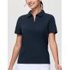imageTHE GYM PEOPLE Womens Short Sleeve Polo Shirts Zip Up Quick Dry Breathable Collared Golf Workout TopsNavy Blue