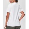 imageTHE GYM PEOPLE Womens Short Sleeve Polo Shirts Zip Up Quick Dry Breathable Collared Golf Workout TopsWhite
